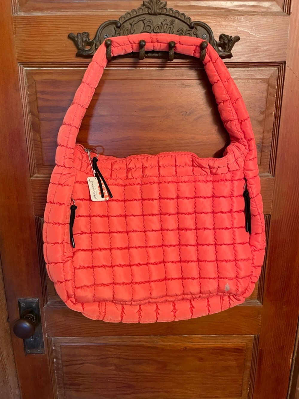 Free People NWT Quilted Carryall Bag Coral